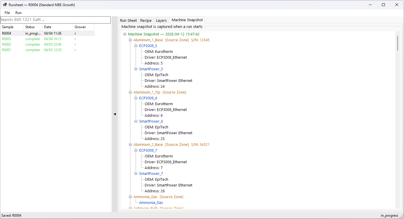 Machine Snapshot Light